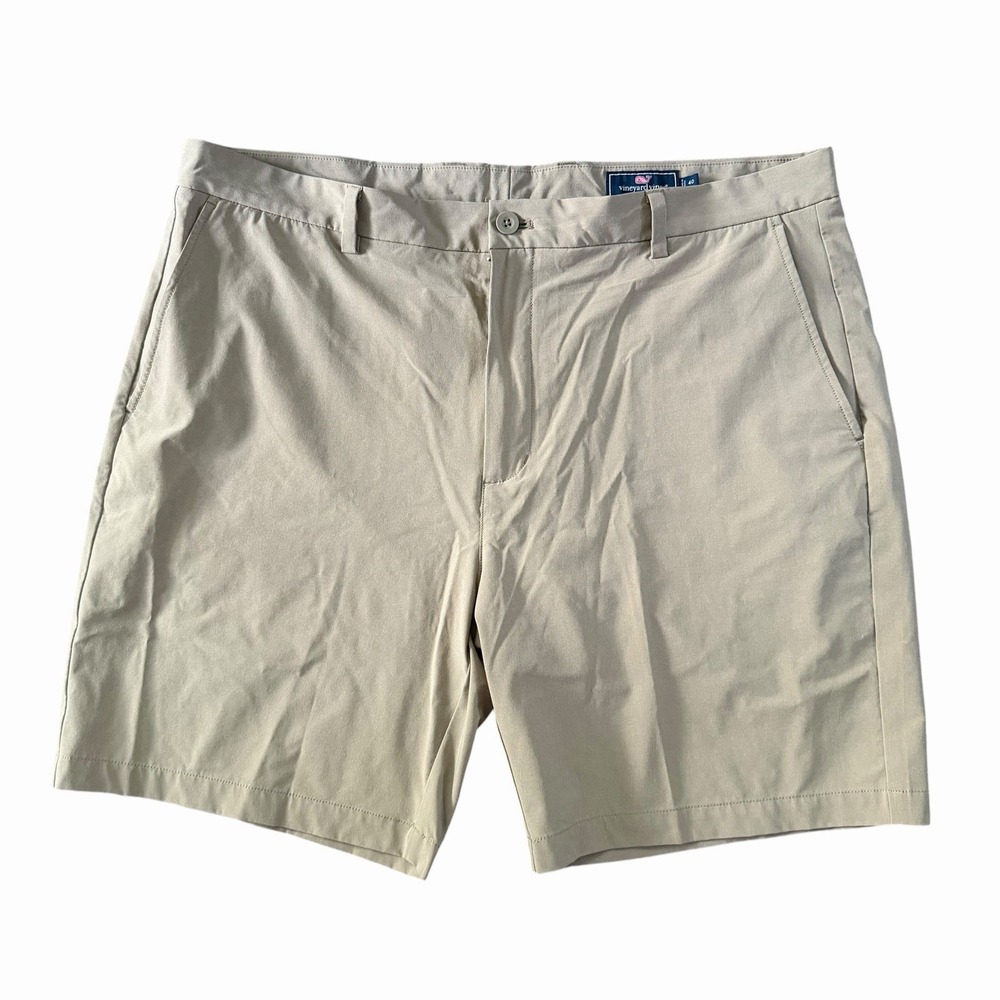Lot Of 2 Vineyard Vines Breaker Shorts Mens 40 Khaki Navy Stretch Preppy Golf - Picture 2 of 12